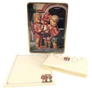 90s MJ Hummel collectible tin stationary box 1990s vintage